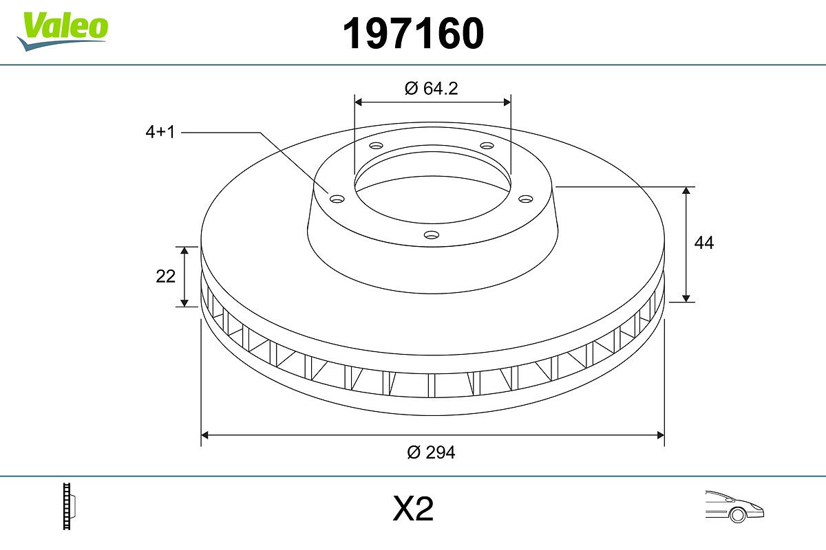 34 11 6 774986 VALEO BRAKE DISC FRONT R56 294MM - 3445+ #
