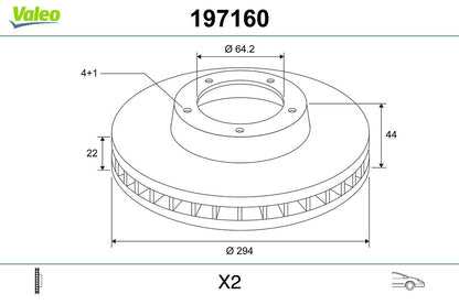 34 11 6 774986 VALEO BRAKE DISC FRONT R56 294MM - 3445+ #