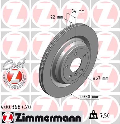 166 423 01 12 ZIMMERMANN BRAKE DISC REAR W166 - 3687