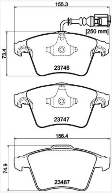 7236.2 HELLA BRAKE PADS FRONT T5