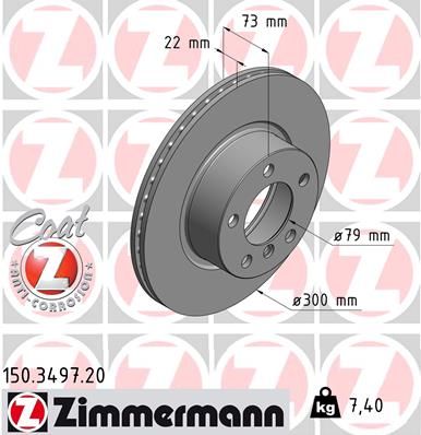 34 11 6 792217 ZIMMERMANN BRAKE DISC FRONT 320 F30 - 3497