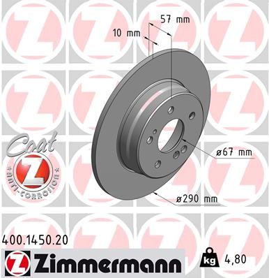 129 423 04 12 ZIMMERMANN REAR DISC W129