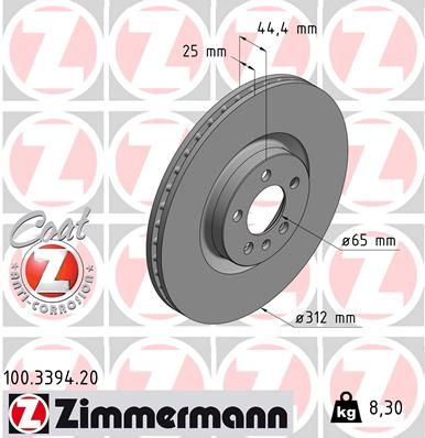 2Q0 615 301J ZIMMERMANN BRAKE DISC A1 Sportback (GBA) 30 TFS