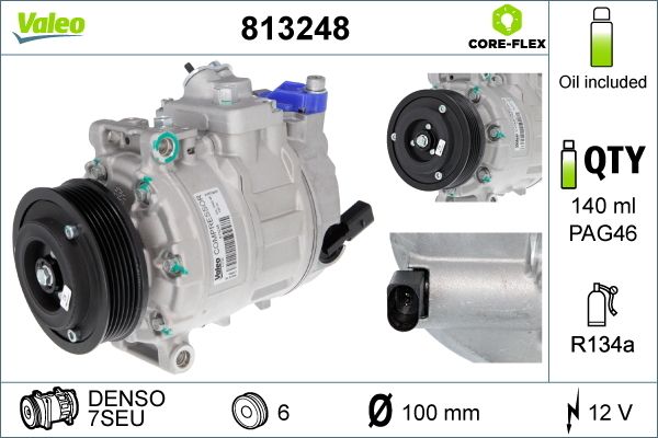 7E0 820 803N VALEO A/C compressor TRANS/MULTI