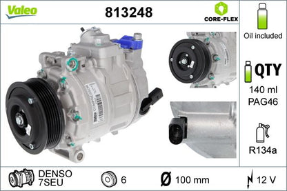 7E0 820 803N VALEO A/C compressor TRANS/MULTI