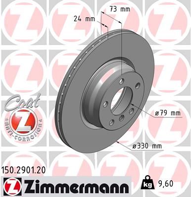 34 11 6 792221 ZIMMERMANN BRAKE DISC FRONT F30 330MM - 2901