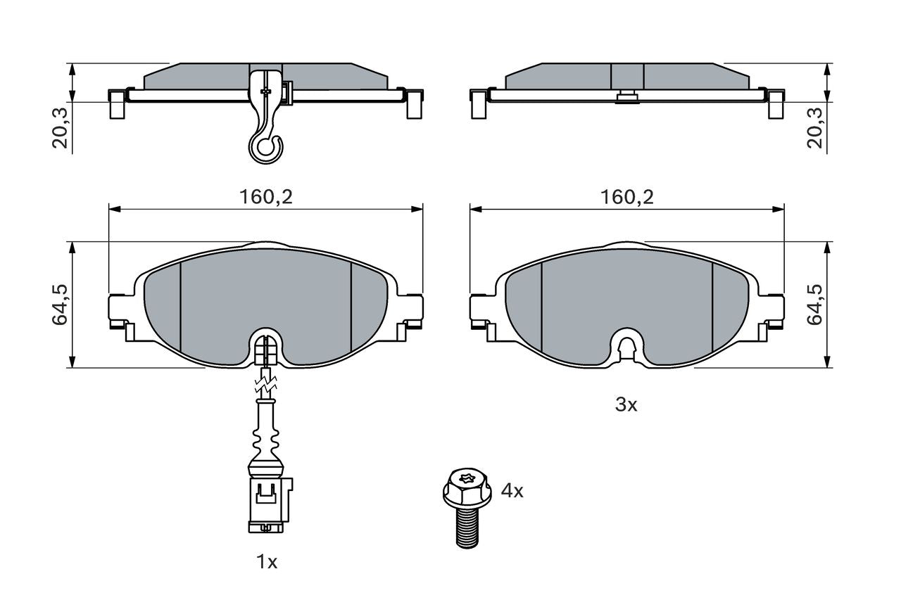 2785.2 BOSCH BRAKE PADS FRONT VW MK7 #