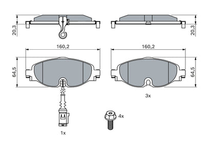 2785.2 BOSCH BRAKE PADS FRONT VW MK7 #