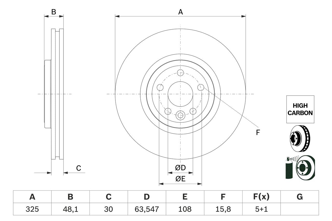 T4A2342 BOSCH BRAKE DISCS RR L560/FPACE X761 -