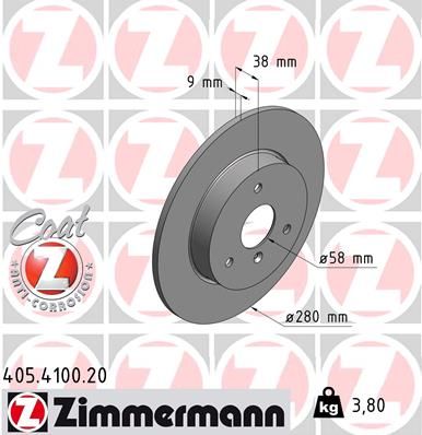 451 421 01 12 ZIMMERMANN BRAKE DISCS SMART - 4102 #
