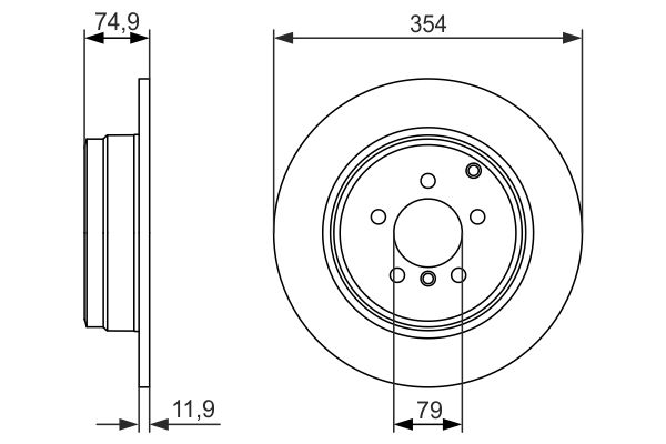SDB000211 BOSCH BRAKE DISC REAR  R/R >6A