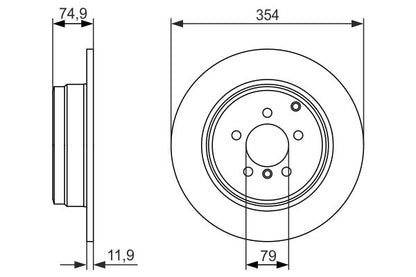 SDB000211 BOSCH BRAKE DISC REAR  R/R >6A