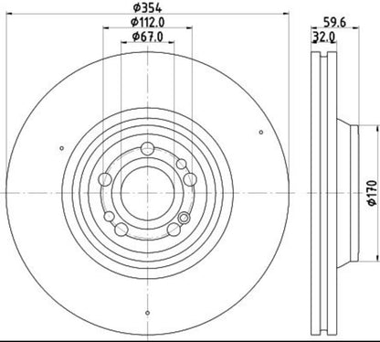 167 421 07 01 HELLA BRAKE DISC FR Ø354mm AMG GLE400d - 5555 #