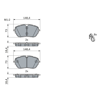 3876.2 BOSCH BRAKE PADS FRONT #
