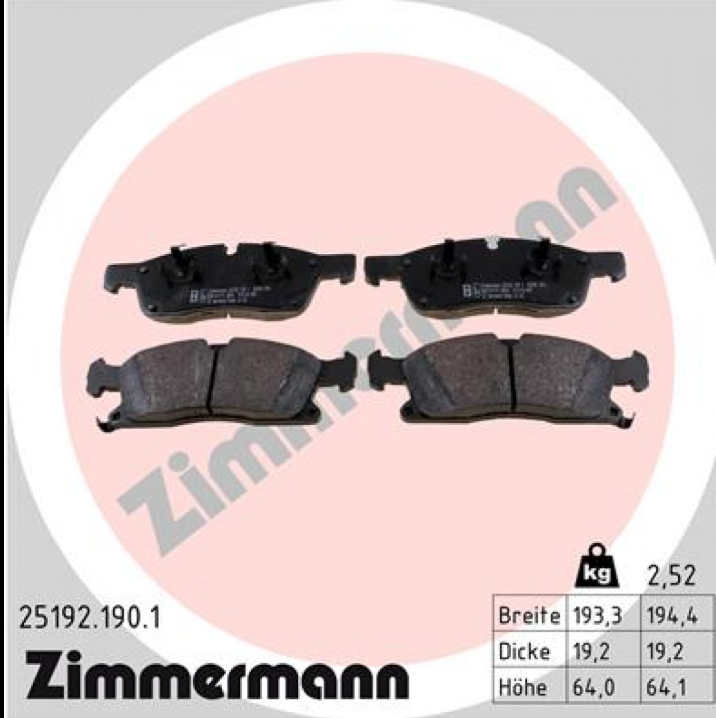 7282.2 BRAKE PADS FRONT W166