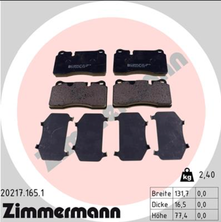 4837.2 BORG BRAKE PADS FRONT RANGE ROVER SPORT