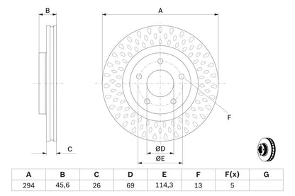 380.2111.20 BOSCH BRAKE DISC FRONT - 4008 #