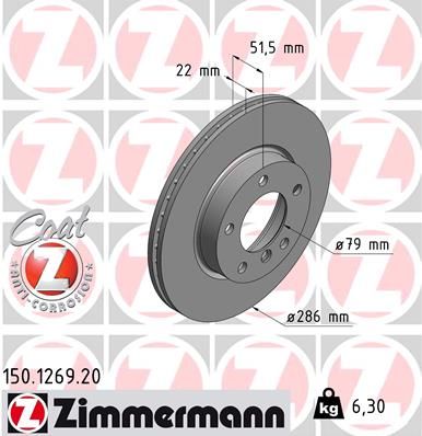 34 11 1 160674PD ZIMMERMANN POWER DISC E36/46  1269.52 VENTED xDRILLED