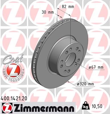 140 421 02 12 ZIMMERMANN FRONT DISC C140 S - KLASSE