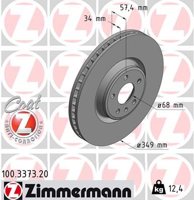 80A 615 301G ZIMMERMANN BRAKE DISC FRONT SQ5 350MM - 3373 #