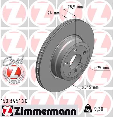 34 21 6 771971PD ZIMMERMANN CROSS DRILLED X5 345MM