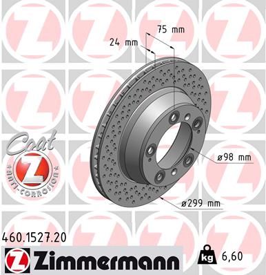 99635240104 ZIMMERMANN BRAKE DISC REAR  911  1527