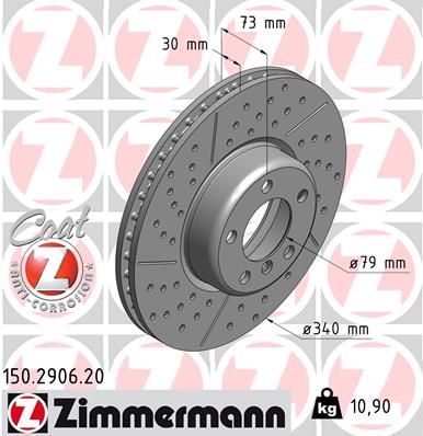 34 10 6 797602 ZIMMERMANN FRONT DISC F33/36 F83 M PERFORMANCE