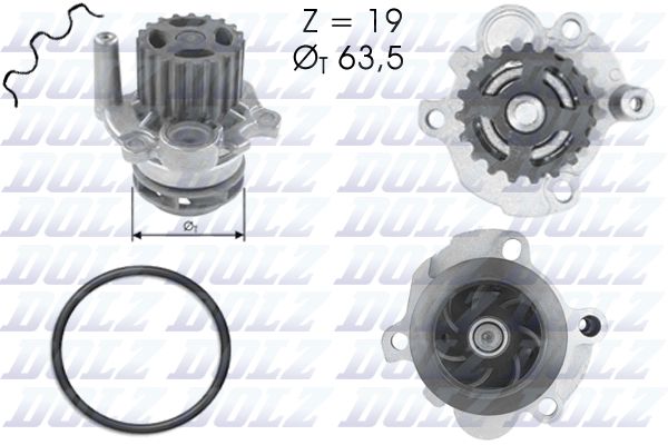 038 121 011D DOLZ WATER PUMP 1.9TDI+S3