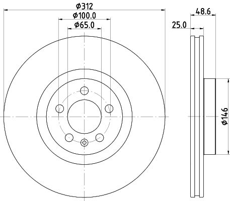2Q0 615 301N HELLA BRAKE DISC FRONT POLO GTI - 3261 #