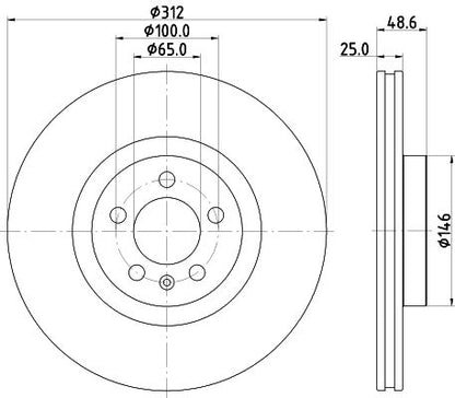2Q0 615 301N HELLA BRAKE DISC FRONT POLO GTI - 3261 #
