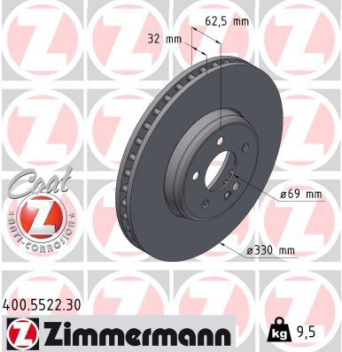 000 421 27 12 ZIM BRAKE DISC FRONT Ø330mm - 5522