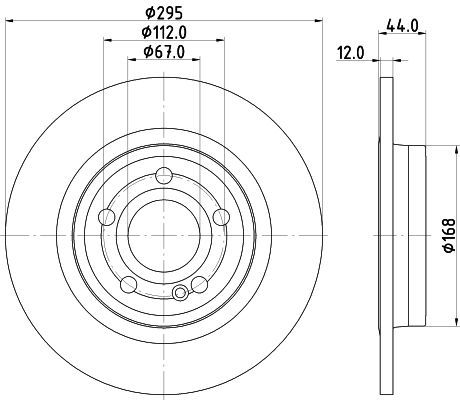 247 423 02 12 HELLA BRAKE DISC REAR 295MM - 5543 #
