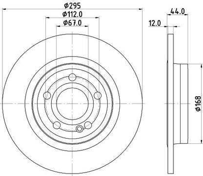 247 423 02 12 HELLA BRAKE DISC REAR 295MM - 5543 #