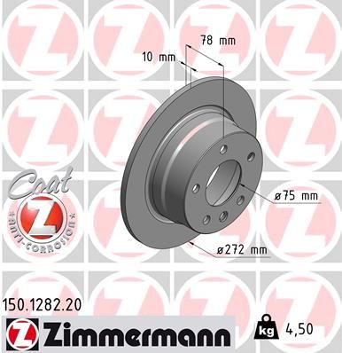 34 21 1 160809 ZIMMERMANN BRAKE DISC REAR  E36 316 1282
