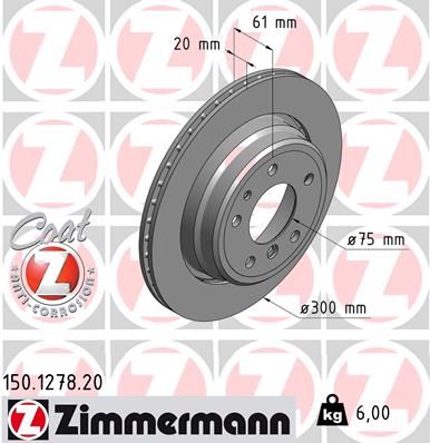 34 21 1 159659 ZIMMERMANN BRAKE DISC REAR  E34 540I