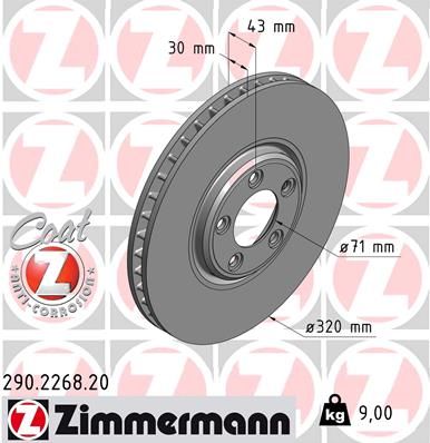 C2C8354 ZIMMERMANN BRAKE DISC FRONT 'S' TYPE 320MM