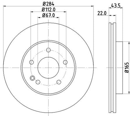 202 421 09 12 HELLA BRAKE DISC FRONT W202 VENT - 1426