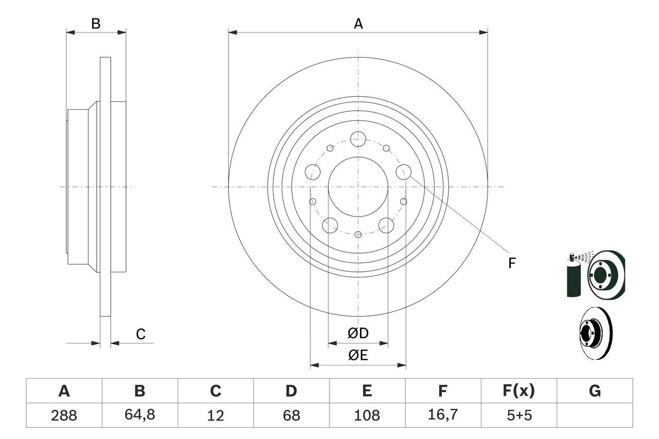 610.3703.20 BH BOSCH BRAKE DISC REAR  2.4L T XC70