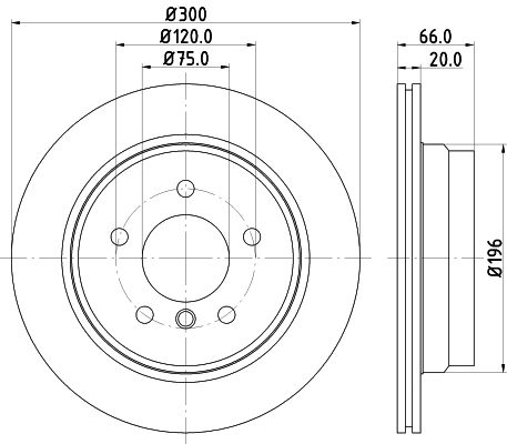 34 21 6 764653 HELLA BRAKE DISC REAR 300MM E87/E90/X1 - 3437
