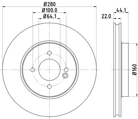 34 11 6 774985 HELLA BRAKE DISC FRONT 280MM MINI 3444 #