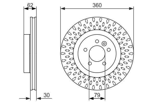 SDB000624 BOSCH BRAKE DISC FRONT RR SPORT #