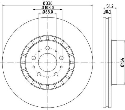31262489 HELLA BRAKE DISC FRONT XC90 328MM - 3719