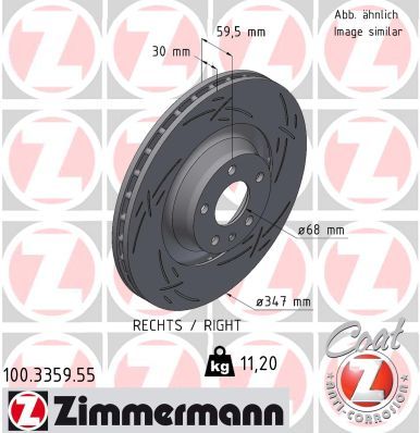 4G0 615 301N ZIMMERMANN BRAKE DISC FRONT/REAR - 3359 #