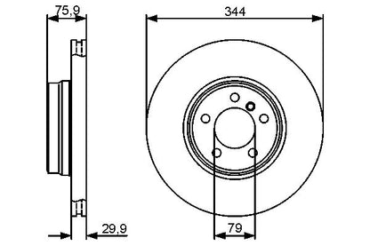 SDB000201 BOSCH BRAKE DISC FRONT R/R >6A