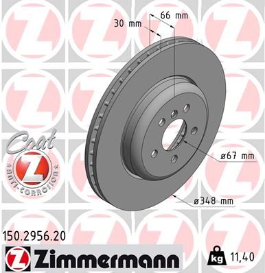 34 11 6 860909 ZIMMERMANN BRAKE DISC FRONT 348mm BMW X3 G01 - 2956