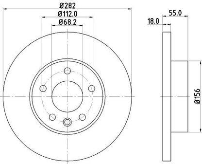 701 615 301G HELLA BRAKE DISC FRONT SOLID 96>> 3211