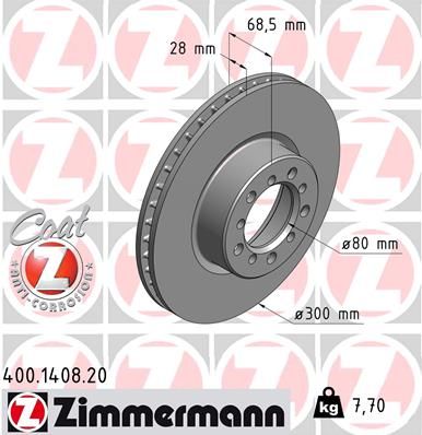 126 421 04 12 ZIMMERMANN FRONT DISC 1408