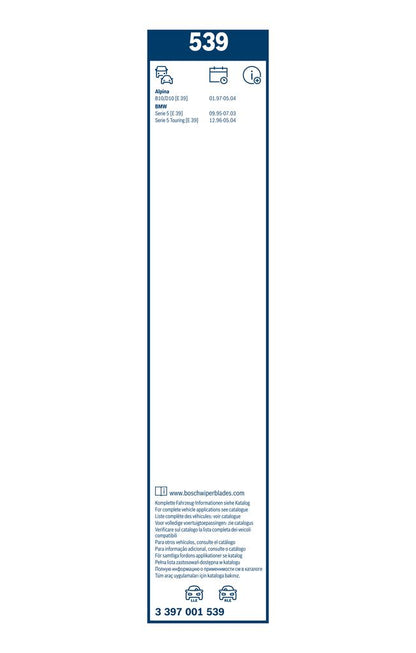 116 334 BOSCH WIPER BLADE 550MM E39 BMW 539 #