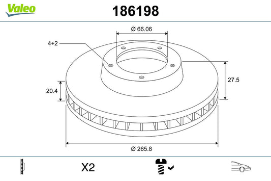 180.2018.20 VALEO BRAKE DISC FRONT 405/306