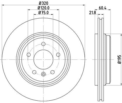 34 20 1 166073 HELLA BRAKE DISC REAR E46 320MM 328/330  1295